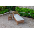 Simple Design Poly Synthetic Resin Rattan Sun Lounger For Outdoor Garden Beach and Resort